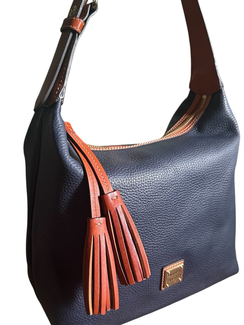 Dooney & Bourke Paige Sac Navy Pebble Grain Leather Hobo Shoulder Bag - Picture 6 of 16
